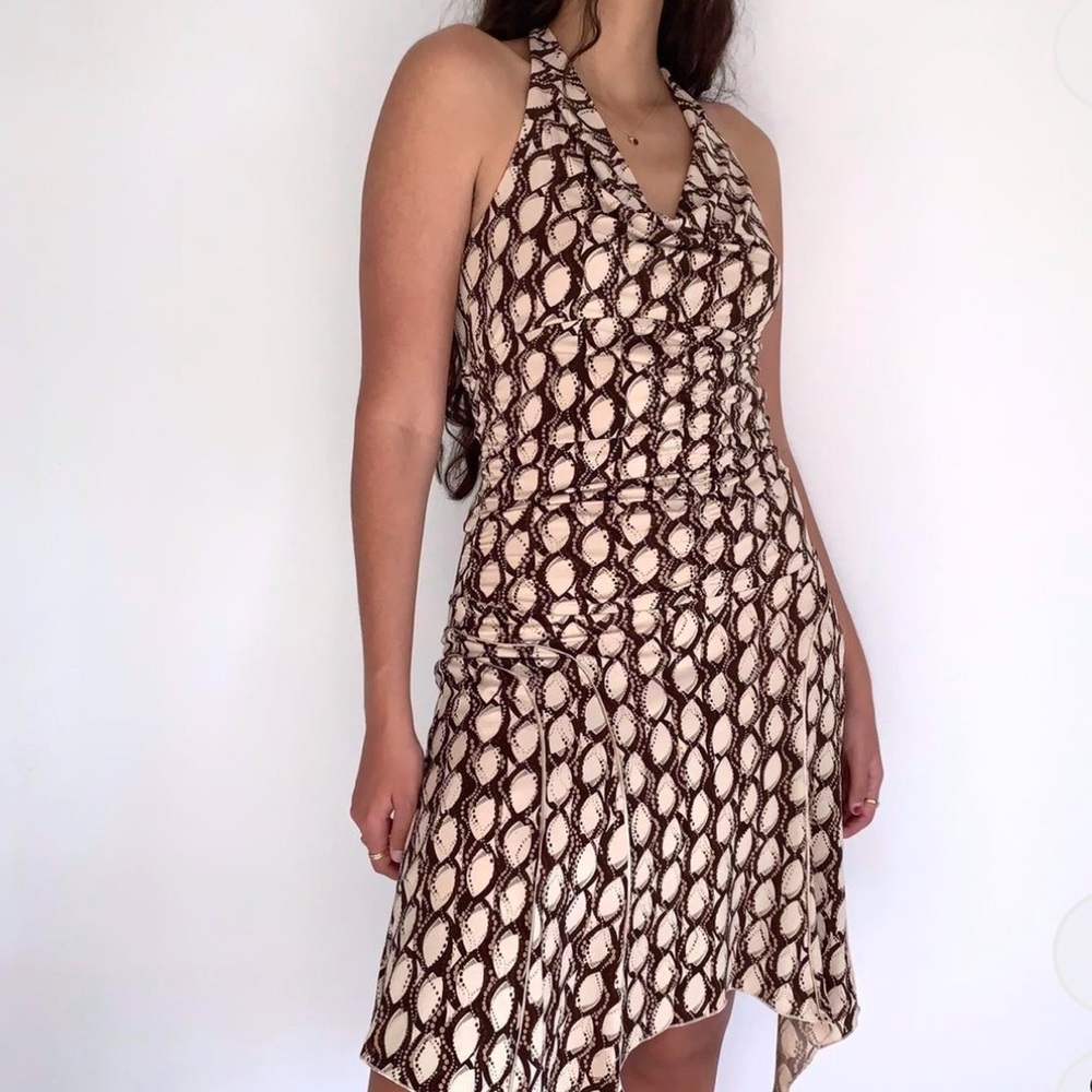 y2k brown dress